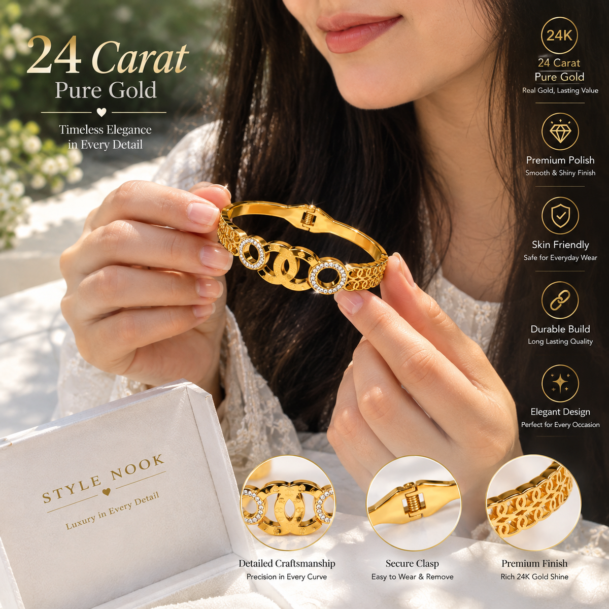 Pure Gold, Premium Style, Unforgettable Elegance Bangles For Women